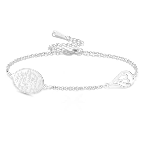 VASSAGO Islamic Ayatul Kursi Oval Bracelet for Women Allah Teardrop Link Bracelets Arabic Muslim Quran Calligraphy Charm Bracelet Islam Eid Ramadan Gift Jewelry Gifts - color: Islamic Bracelet-S