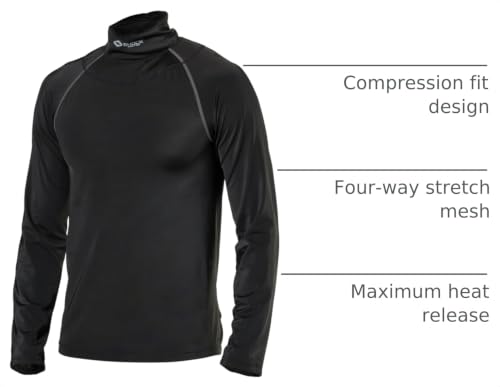Shock Doctor Compression Shirt with Neckguard for Hockey. Long Sleeves with Integrated Neck Guard. for Adult Men - size: Medium