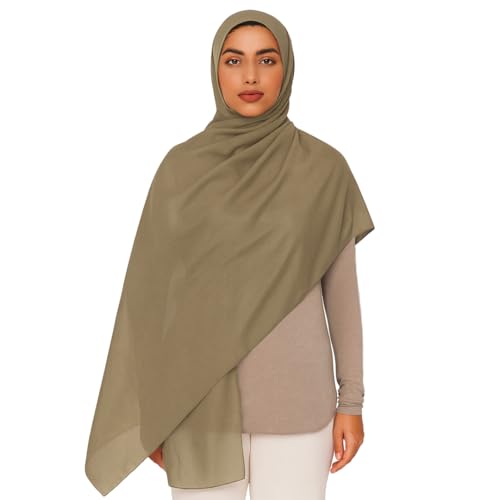 Premium Breathable Modal Cotton Hijab for Women, Lightweight, Non-Slip, Soft & Elegant Scarf for Everyday Wear - color: Mustard Yellow