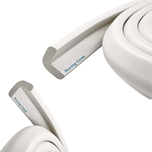 Roving Cove HeftyFit Edge Protector for Baby Proofing (9ft Large Edge Only), Heavy-Duty Soft Furniture Edge Bumper Guards, Desk Edge Cushion, Wall Corner Covers, 3M Adhesive, Oyster White (Off White) - color: Oyster White, size: Large 9 Foot (Pack of 1)