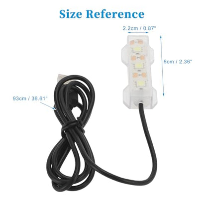 Mini Aquarium Light 0.5-2 Gallon Desktop Aquarium Red USB LED Light - color: Red