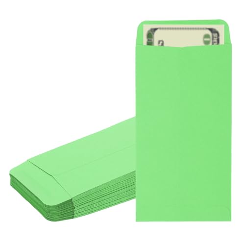 PATIKIL Money Envelope, 50 Pack 6.5" x 3.5" Cash Envelopes Money Holder Bags Budgeting Saving Challenge Letter for Gift Coins Checks Tickets Jewelry Passport Card, Deep Green - color: Deep Green, size: 6.5" x 3.5"