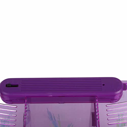 Aquarium Fish LED Acrylic Three Di Breeding Isolation Box for Sm Fishes Bottom of the Change for and Stress Valve (Violet) - color: Violet