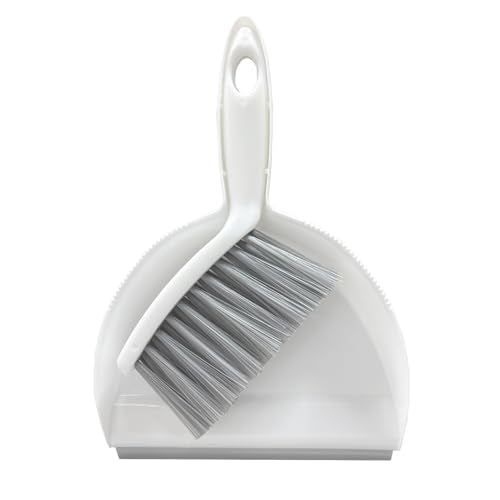 Mini Broom and Dustpan Set Small Dust pan & Brush Set Portable Cleaning Tools for Home Office RV Camping Learning (Grey) - color: Gray