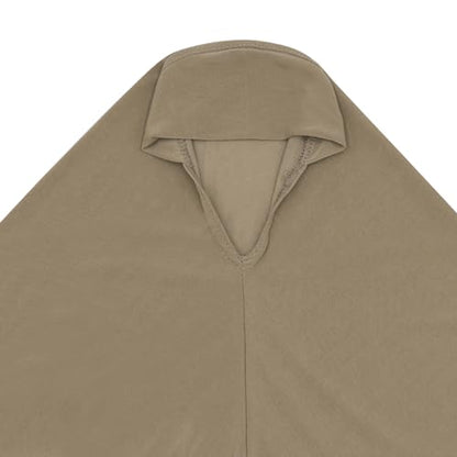ZGMYC Women Shiny Rhinestones Muslim Hijab Elegant Long Turban Cap Head Wrap Scarf - color: Khaki(golden Beads & Rhinestones)