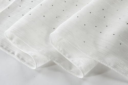 OurLore Chiffon Shawls Wraps for Women Sheer Glitter Scarf Sparkly Rhinestones Shoulder Sarong Cover Up Hijab for Wedding - color: White