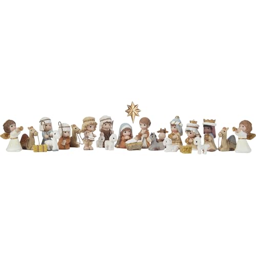 Precious Moments Countdown to Christmas Advent Calendar with Storybook – Wood/Resin Holiday Set with Figurines – 251438 - style: Nativity Countdown Advent Calendar