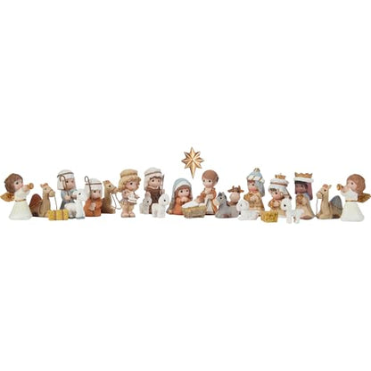 Precious Moments Countdown to Christmas Advent Calendar with Storybook – Wood/Resin Holiday Set with Figurines – 251438 - style: Nativity Countdown Advent Calendar