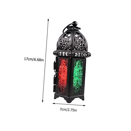 ORFOFE 2pcs Moroccan Style Candle Table Lamp Flickering Tea Lights Decorative Hanging Light for Home Decor