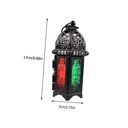ORFOFE 2pcs Moroccan Style Candle Table Lamp Flickering Tea Lights Decorative Hanging Light for Home Decor
