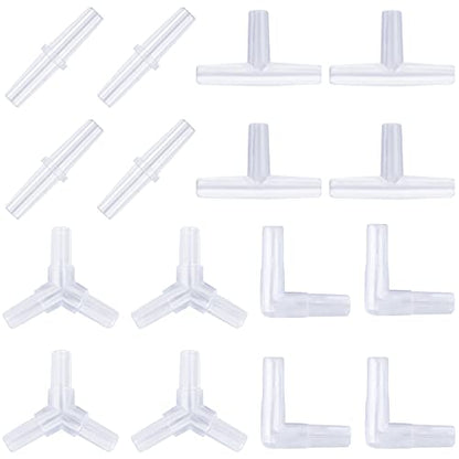 Pawfly Aquarium Airline Tubing Connectors Plastic Inline Valve, Fish Tank Air Pump Connector, 40-Piece - color: 4 Kinds(40 Pack)