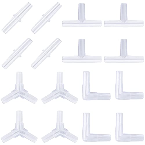 Pawfly Aquarium Airline Tubing Connectors Plastic Inline Valve, Fish Tank Air Pump Connector, 40-Piece - color: 4 Kinds(40 Pack)