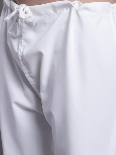 Maple Clothing Punjabi Kurta Pajama Set Mens Pathani Cotton Indian Clothes Bollywood Outfit - color: White, size: Large