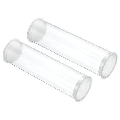 PATIKIL 5.9"L x 1.7"Dia Clear Storage Tubes, 2Pcs PC Plastic Transparent Hollow Round Rigid Tube with Cap for Beads Bath Salt Container Wedding Party Favors