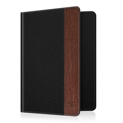 FINTIE Passport Holder, Slim Travel Wallet RFID Blocking Card Case Cover - color: Denim Black