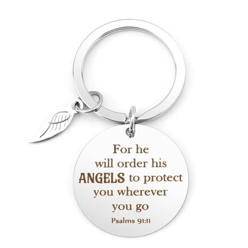 Bible Verse Keychain Christian Gifts Spiritual Religious for Men Women Friends Work Bestie Soul Sister Coworker Psalms 91 Faith Based Gifts Valentines Day Birthday Christmas Fathers Day Mothers Gift