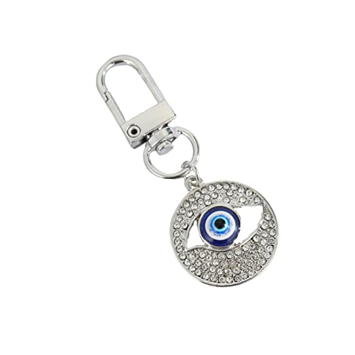 Hamsa Hand Keychain Evil Eye Keychain Car Keyring Kabbalah Good Luck Protection Walls Handbags Ornament Jewelry - color: Sliver Eye