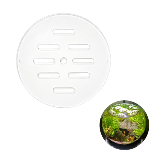 OLYCRAFT Acrylic Aquarium Anti-Jumping Lid Cover 7.1 Inch Clear Aquarium Protection Lids Round Acrylic Plate Fish Tank Covers with Hole Aquariums Cover Lid to Prevent Fishes for Turtles Shrimps Fish - size: 7.1 Inch