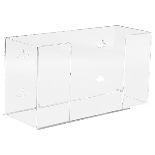 Kantek Wall Mounted Acrylic Glove Box Holder Dispenser, Single Box Capacity, for Use in Food Service, Healthcare, Hospitals, Restaurants, 10.3" x 3.8" x 5.3", Clear - size: Single