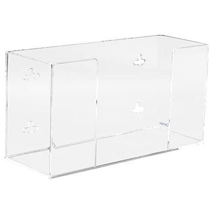 Kantek Wall Mounted Acrylic Glove Box Holder Dispenser, Single Box Capacity, for Use in Food Service, Healthcare, Hospitals, Restaurants, 10.3" x 3.8" x 5.3", Clear - size: Single