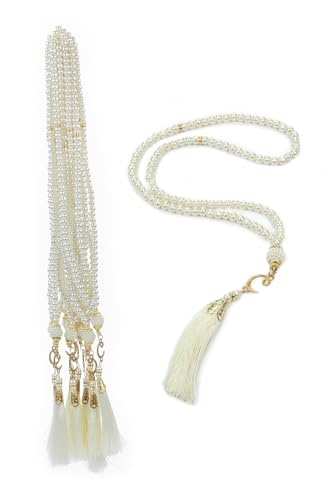 ihvan online, Tasbih Prayer Beads 99, Pack of 10, Muslim Prayer Bead, Islamic Rosary Bead, Dhikr, Tasbeeh Bulk, Misbaha, Masbaha, Tespih, Islamic Gift for Ramadan & Mawlid & Hajj Umrah - color: White-Model 2