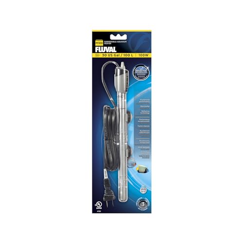 Fluval M 100-Watt Submersible Aquarium Heater – Compact, High-Performance, Reliable Heating For Fresh & Saltwater Tanks - size: M100