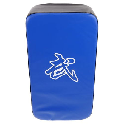 Happyyami Thickened PU Taekwondo Kick Pad Curved Martial Arts Kickboxing Training Shield for Muay Thai Boxing Striking Blue Foot Target for Youth and Adults