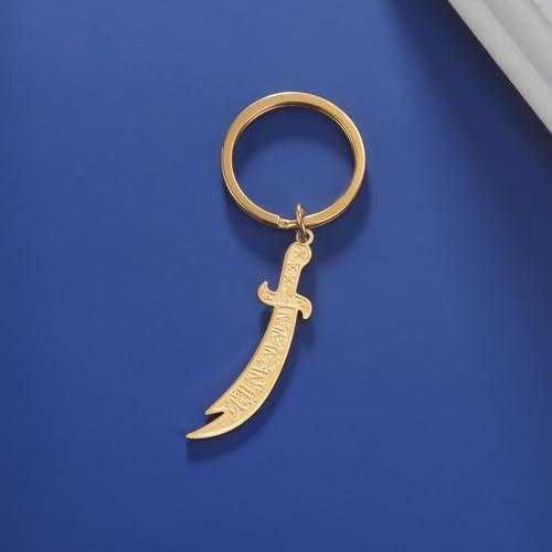 Dreamtimes Zulfiqar Sword keychain For Men Women Islam muslim HZ Zulfiqar Sword of Imam Ali keychain Islamic Muslim Jewelry - color: Gold