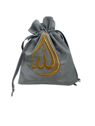 ISLAMIC HOLIDAY DECOR Misbaha Prayer Bead Pouch Gift - Premium Quality Tasbeeh Set with Embroidered Allah Pouch Islamic Gift for Eid, Ramadan Mubarak, New Year Muslim New Year (Black) - color: Black