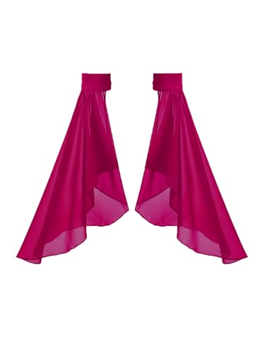 Detachable Sleeves for Wedding Dresses Chiffon Bell Sleeve Arm Covers Victorian Gothic Bridal Gown Accessories - color: Rose Red