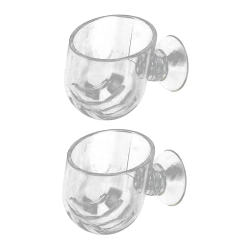 2pcs Aquarium Fish Feeding Cups with Suction Cups, Acrylic Blood Worm Food Holders for Fish Tank Feeding, Aquarium Feeder Tool Suitable for Freshwater and Saltwater Tanks