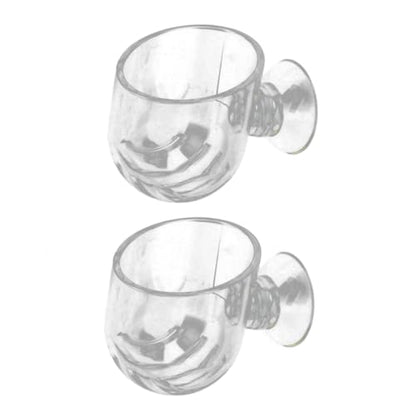 2pcs Aquarium Fish Feeding Cups with Suction Cups, Acrylic Blood Worm Food Holders for Fish Tank Feeding, Aquarium Feeder Tool Suitable for Freshwater and Saltwater Tanks