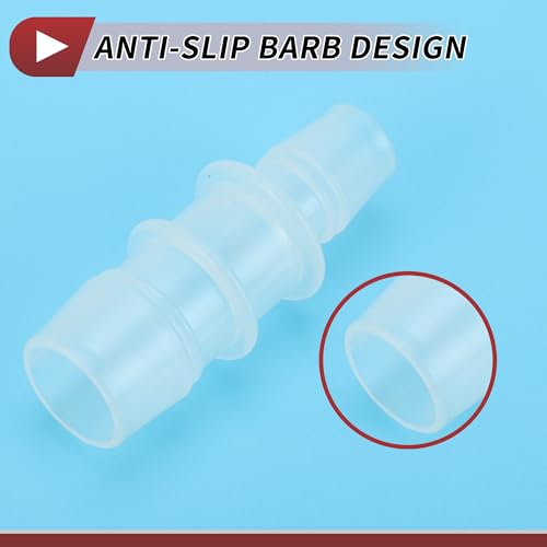7/16" to 5/8" Hose Barb Fitting Hose Straight Reducing Coupler | 5 Pcs, Plastic, Clear, Fits 7/16" to 5/8" ID Flexible Tube, Barb Reducer Fitting, for Aquarium, Fountain, Drip Irrigation - size: 7/16"-5/8"