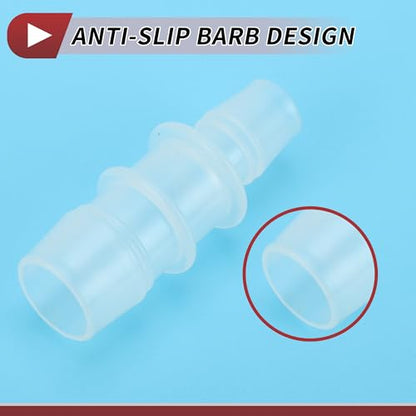 7/16" to 5/8" Hose Barb Fitting Hose Straight Reducing Coupler | 5 Pcs, Plastic, Clear, Fits 7/16" to 5/8" ID Flexible Tube, Barb Reducer Fitting, for Aquarium, Fountain, Drip Irrigation - size: 7/16"-5/8"