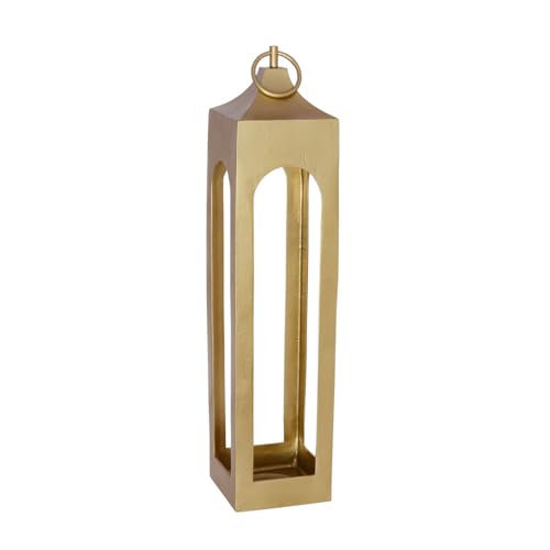 CG Hunter Rustic Metal Lantern, Large, Gold, Home Decor - color: Gold, size: Large