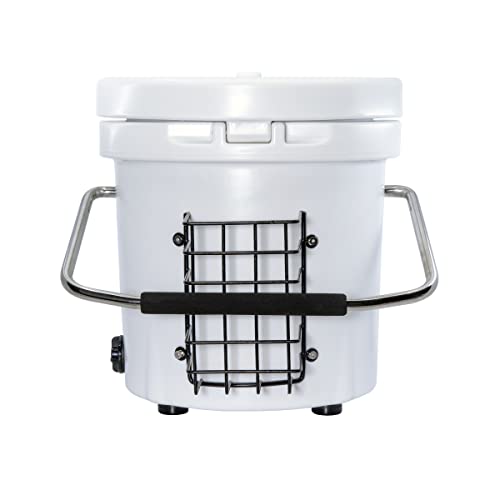Mammoth Live Bait Bucket, Insulated Bait Bucket with 10 Quart Capacity, Great for Daily Trips and Fishing Tournaments - style: White
