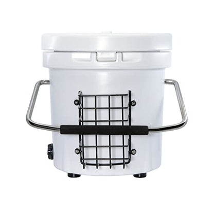 Mammoth Live Bait Bucket, Insulated Bait Bucket with 10 Quart Capacity, Great for Daily Trips and Fishing Tournaments - style: White