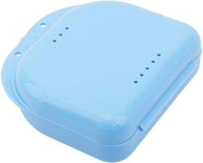 Retainer Case Mouth Guard Case Orthodontic Dental Retainer Box Denture Storage Container,Blue