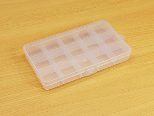 8 Pack 15 Grids Plastic Bead Organizer Box 6.8 * 3.86 * 0.87 inches Clear Storage Container Jewelry Case with Fixed Dividers for Rings, Earrings, Nail Art, DIY Crafts, Fishing Tackles - size: 8pcs 15 Grids Box