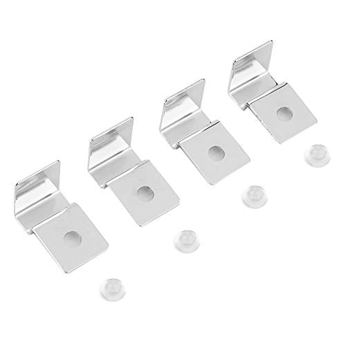 Pssopp Fish Glass Cover Clip, 4Pcs 12mm Stainless Steel Aquarium Glass Cover Support Bracket Holders Universal Lid Clips for Rimless Aquarium - color: 12mm