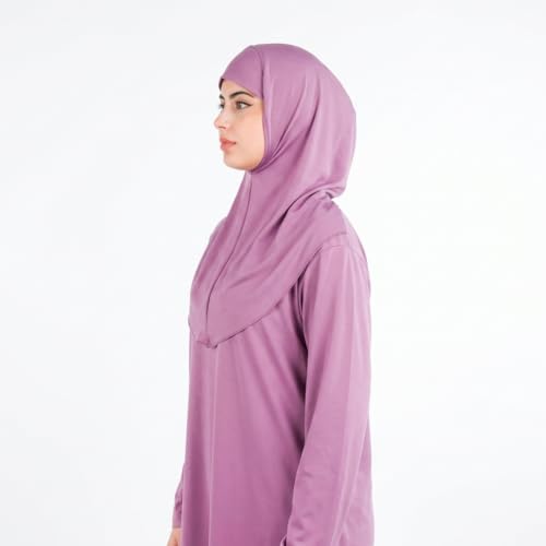 Women’s Prayer Dress Abaya, Zip Front Long Sleeve Islamic Dress - color: Gray, size: Small-Medium