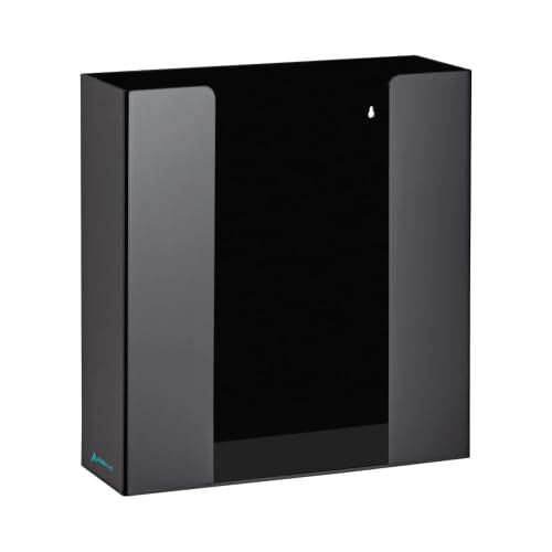 AdirMed VivaEssentials Double Glove Box Holder, Wall Mount or Free Standing Black Acrylic Glove Holder - color: Black, style: Double Box Capacity