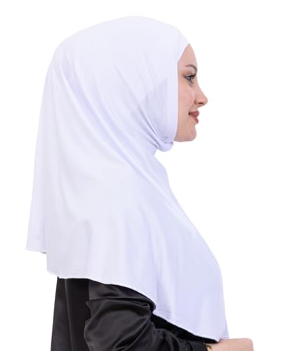 Prien Instant Hijab For Women, Muslim Long Scarf, Undercap Turban Set, Turkish Islamic Clothing, Prayer Clothes For Abaya - color: White