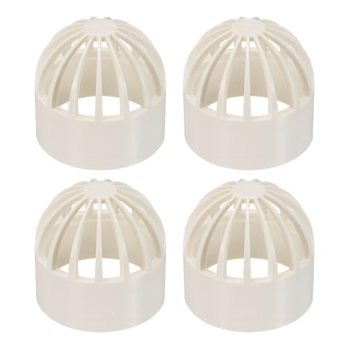 PATIKIL 2 Inch (50mm) Fish Cover Permeable Cap, 4 Pcs PVC Breathable Cap Aquarium Guard Fish Tank Intake Cover, White - color: White, size: 2Inch(50mm)