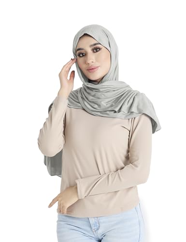 Premium Jersey Hijab Scarf for Women - Muslim Head Scarf - color: Light Grey