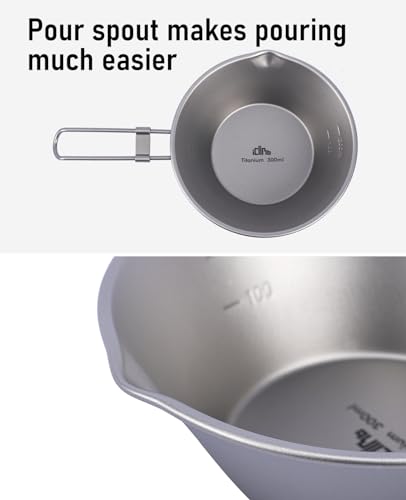 Titanium Bowl with Foldable Handle Ultralight Compact | Portable Flatware Tableware with Bag for Outdoor Camping Backpacking Hiking Travel Picnic