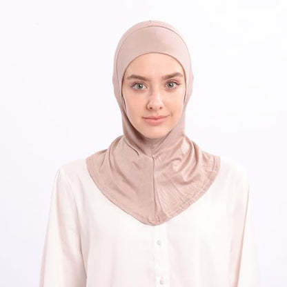 Modal Jersey Muslim Amira Instant Hijab Scarf for Women Jersey Hijab Undercaps - color: Khaki