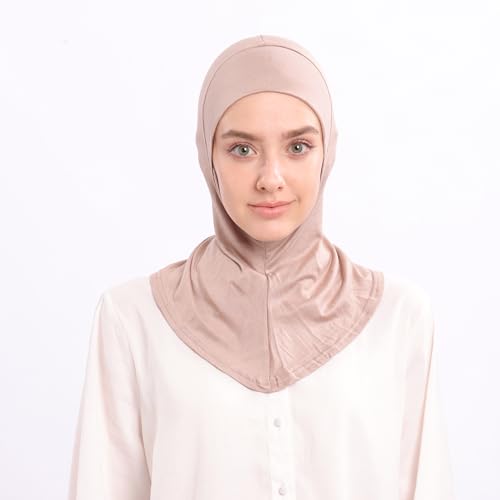 Modal Jersey Muslim Amira Instant Hijab Scarf for Women Jersey Hijab Undercaps - color: Khaki