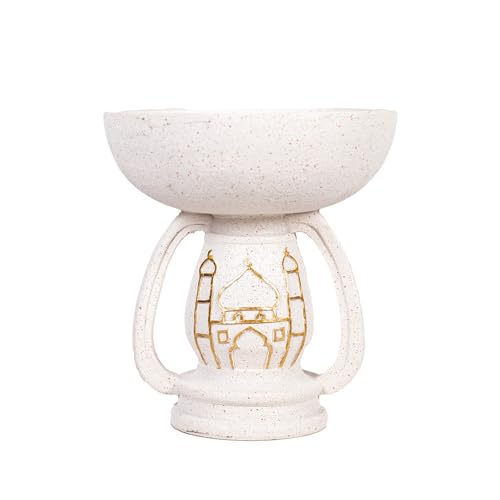 Mosque Sculpture Resin Ornaments, White with Gold Pattern, Decorative Ornaments - color: Islam White Statue
