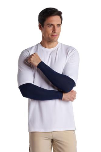 Coolibar Men's Sun Arm Sleeves - UPF 50+ Sun Protection - Navagio - color: Navy, size: XX-Large